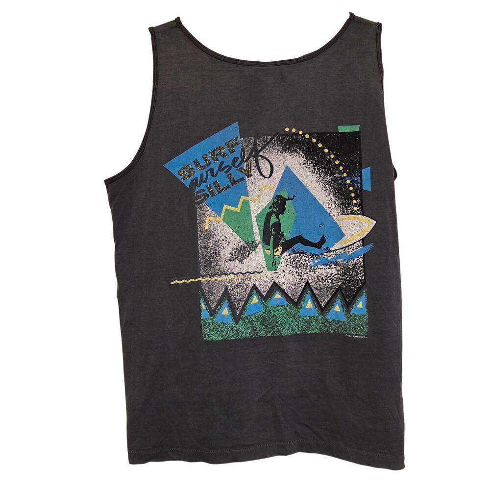Vintage 1980s Single Stitch Surf Tank Top Shirt Size Large Surf Gear Faded
